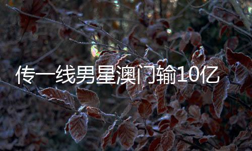 傳一線男星澳門輸10億，微博CEO回應(yīng)，真相待揭曉