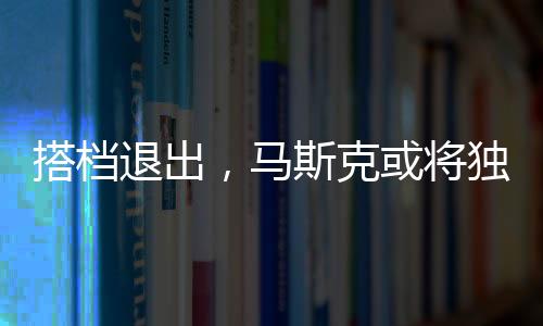 搭檔退出，馬斯克或?qū)ⅹ?dú)掌DOGE大權(quán)