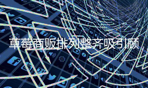 草莓商販排列整齊吸引顧客，展現(xiàn)活力市場景象