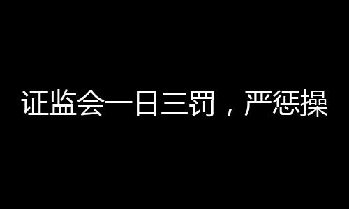 證監(jiān)會一日三罰，嚴(yán)懲操縱股價(jià)行為，維護(hù)資本市場秩序